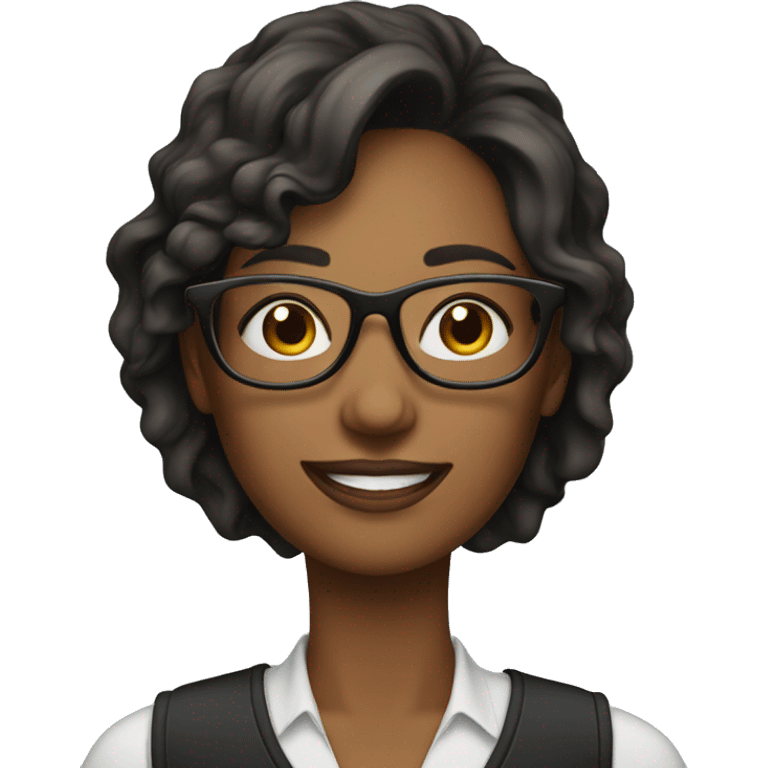 young women mom teacher with glasses emoji