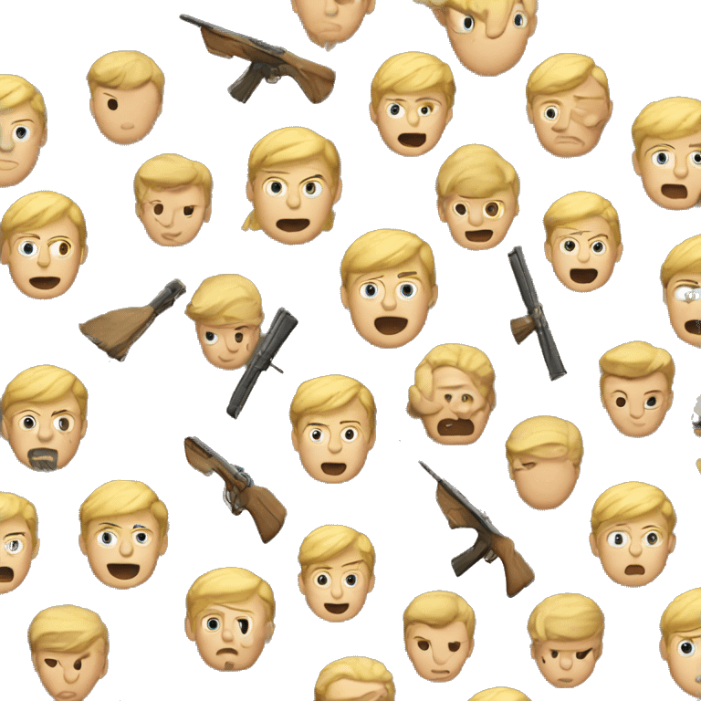 Blonde man hunting emoji