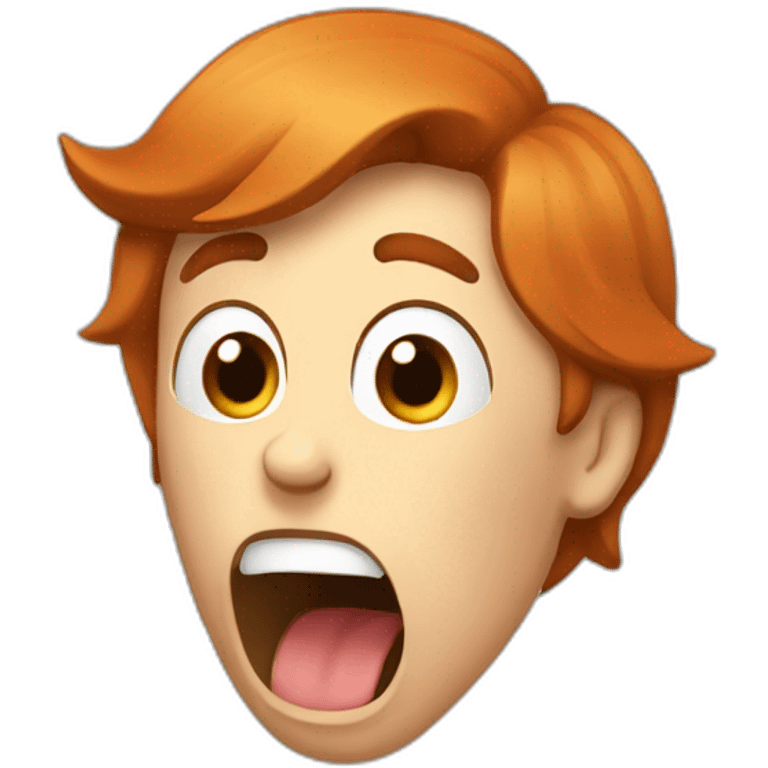 A yawning readhead emoji