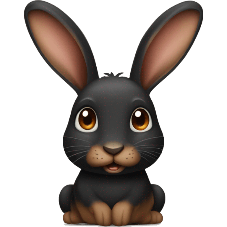 Black & Brown rabbit emoji