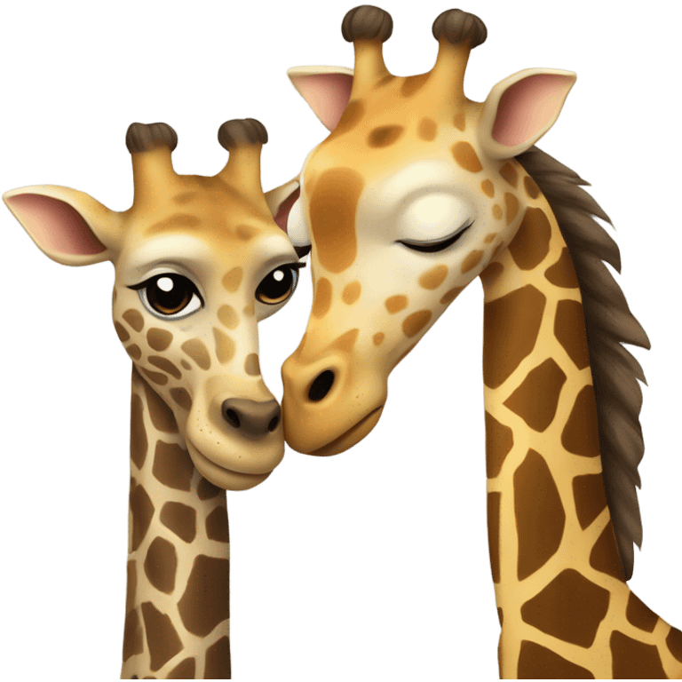 Giraffe and dog kissing   emoji