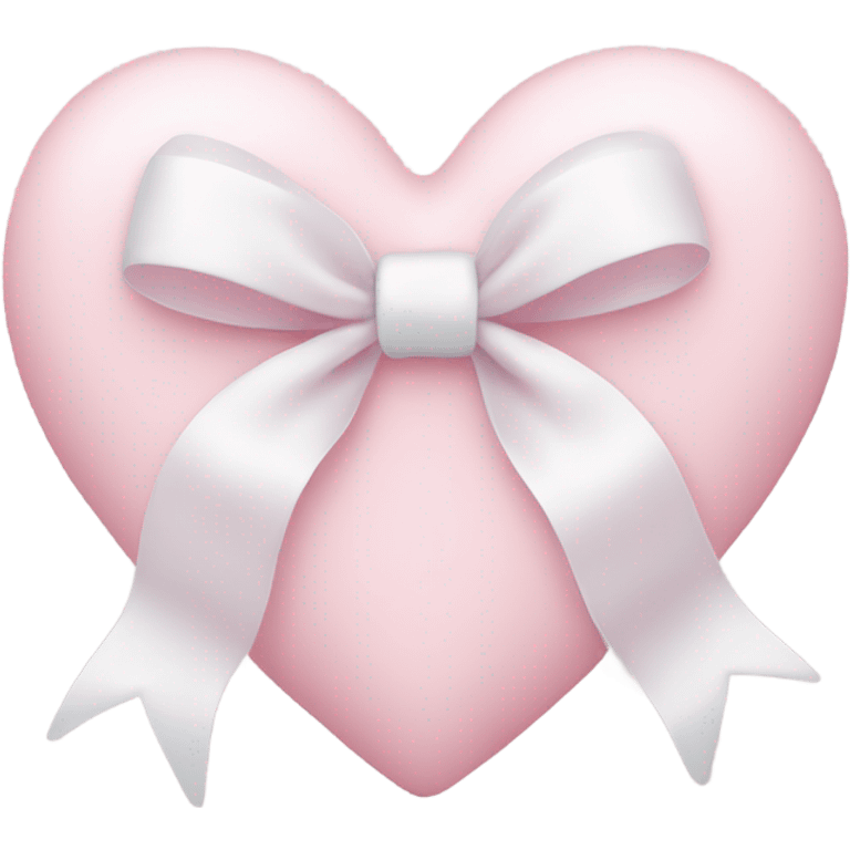 Pastel pink heart with white bow emoji