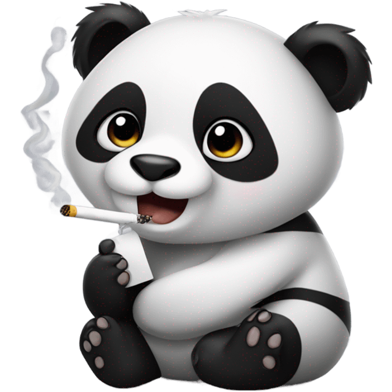 Panda smoking a cigarette emoji