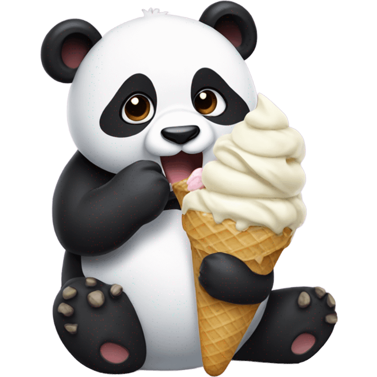 Panda eating ice cream emoji