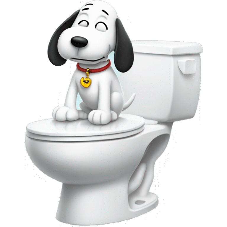 snoopy sitting on toilet emoji