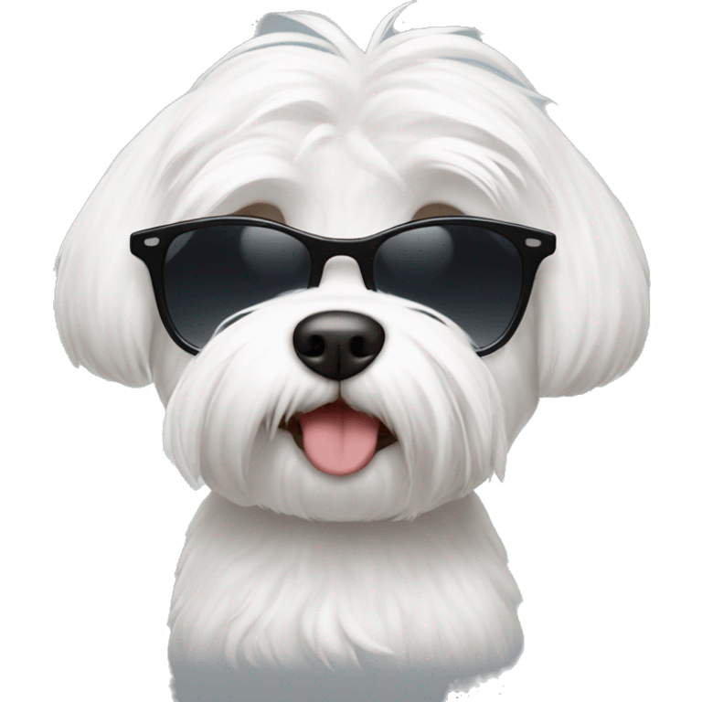 Maltese wearing sunglasses emoji