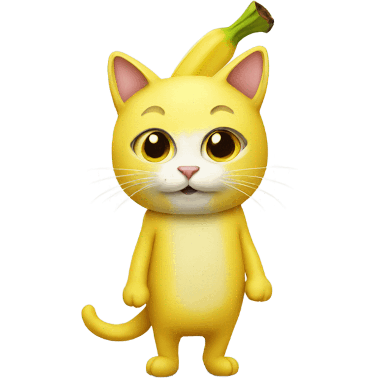 Cat wearing a banana costume emoji