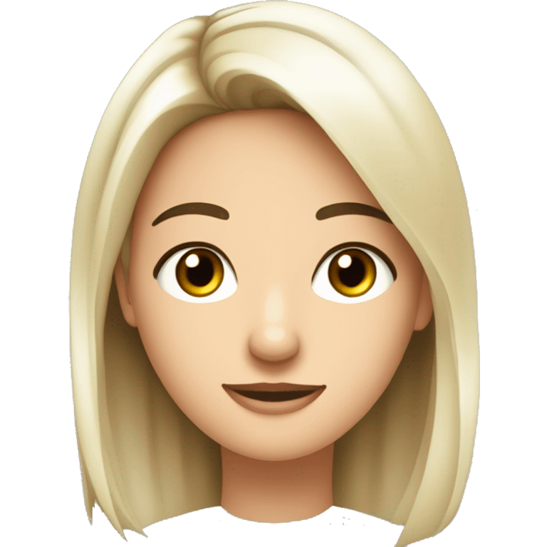 crea un avatar de medio cuerpo de una joven nutricionista piel blanca, cabello negro largo, ojos negros, rostro delgado, nariz fileña emoji