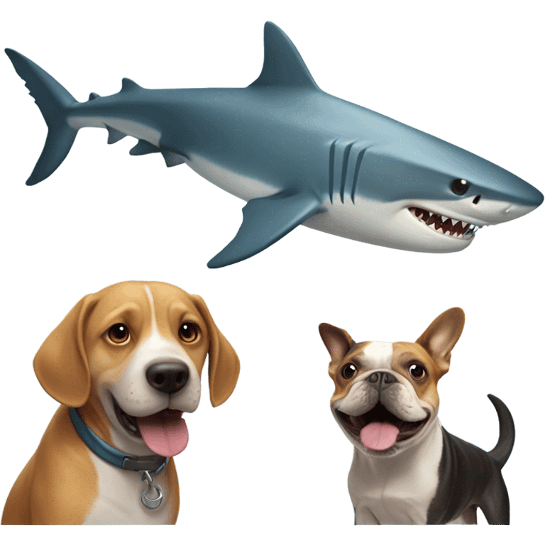 a shark meet a dog emoji