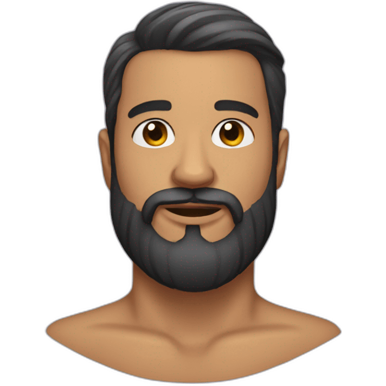 bearded man with tattoo on neck emoji