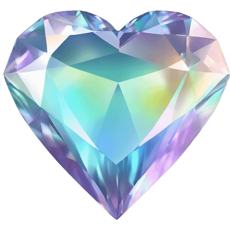 Heart shaped 56-carat iridescent diamond emoji