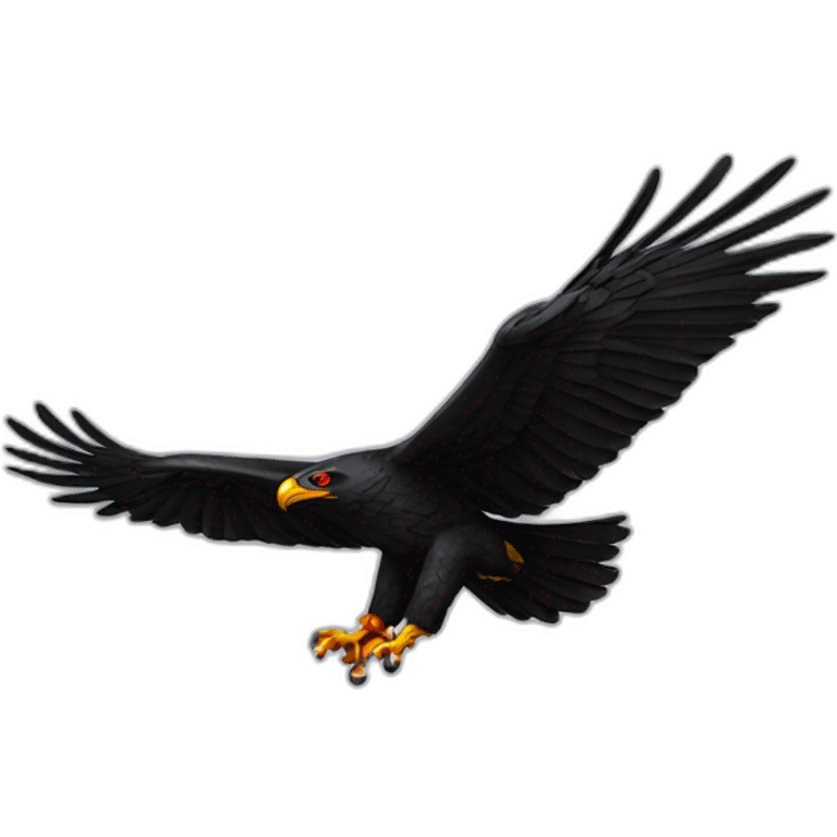 Black eagle flying with red eyes  emoji