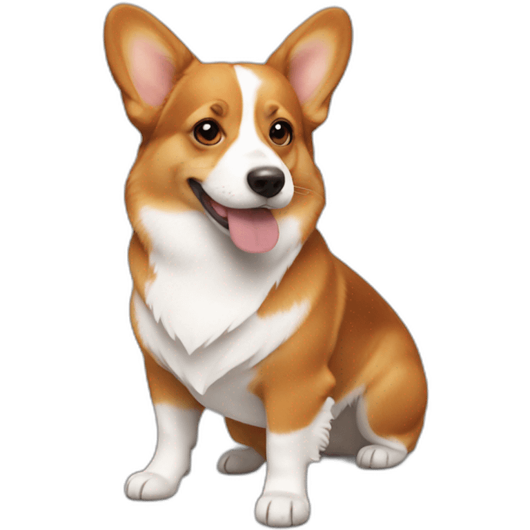 Corgi with red hair girl emoji