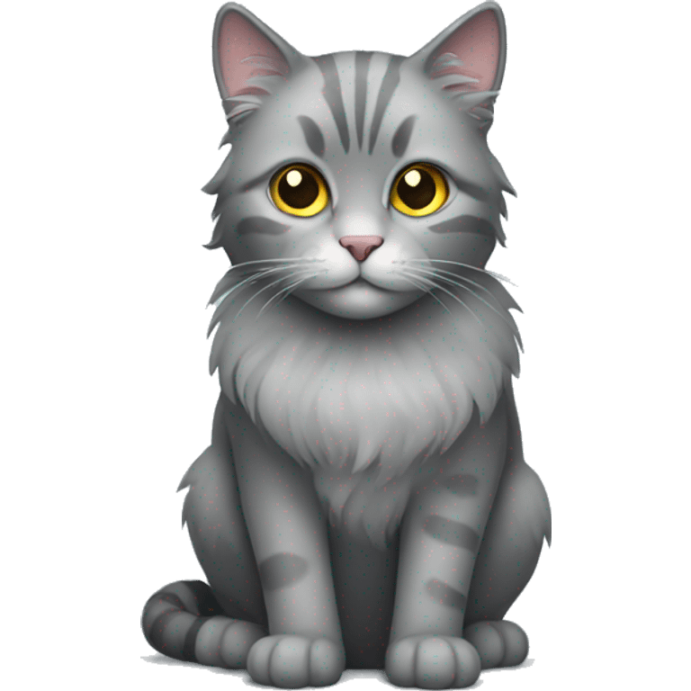 fluffy gray cat emoji