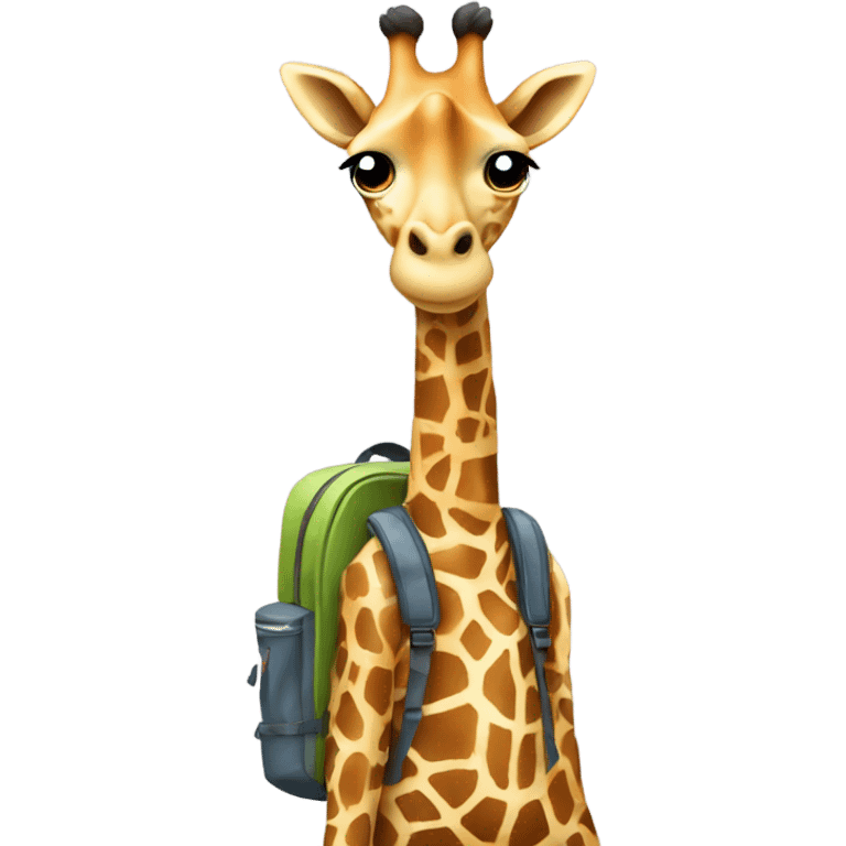 Giraffe wearing a backpack ￼ emoji