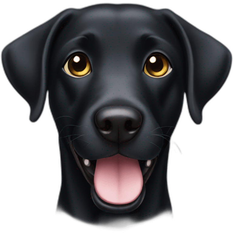 Black Labrador face smiling emoji