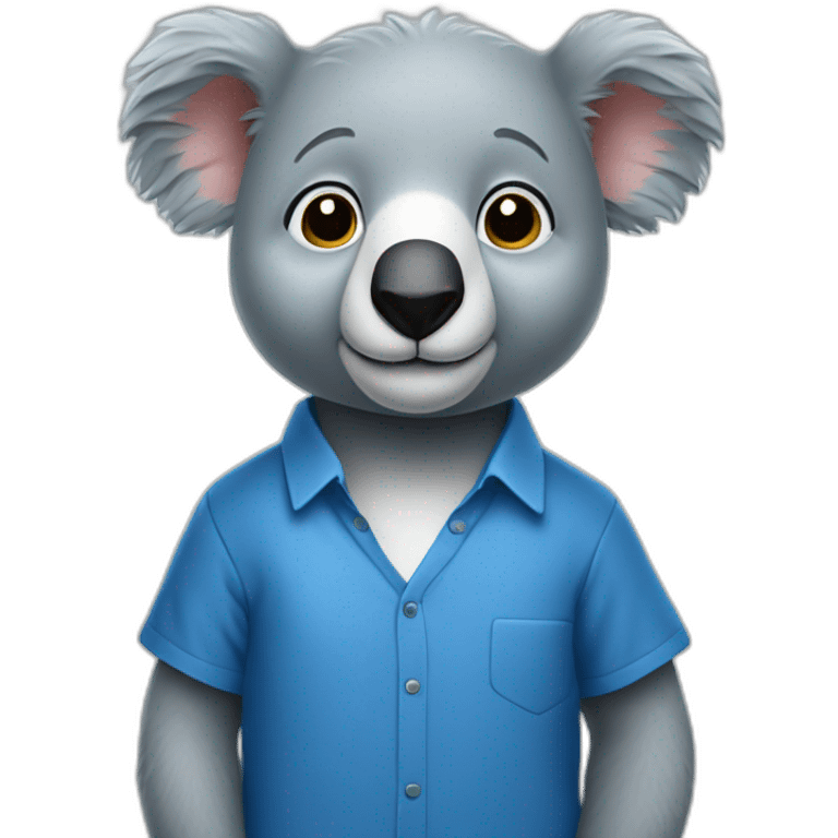 smart lean math koala man wearing blue cloth emoji