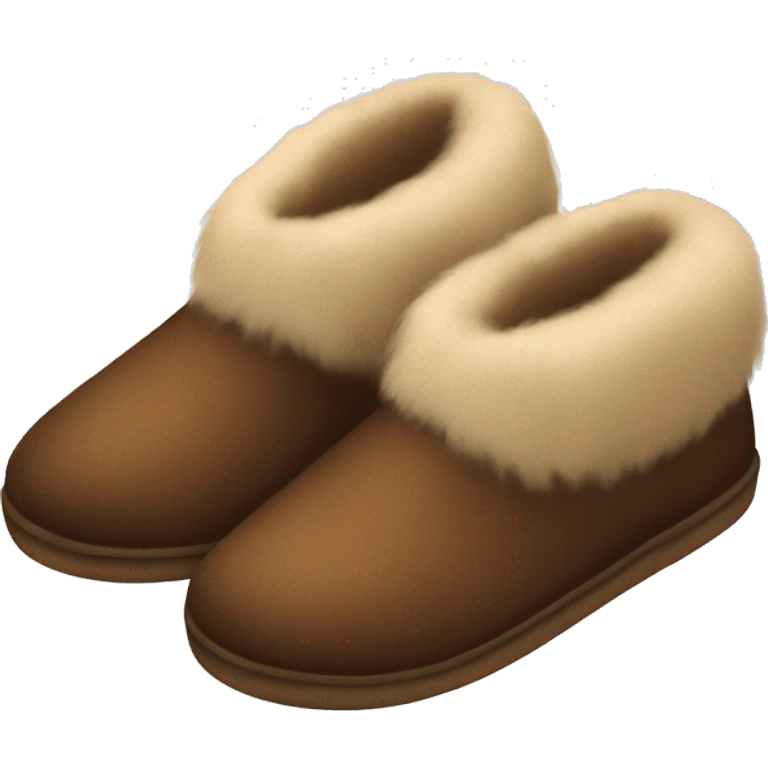 Brown slippers with fur emoji