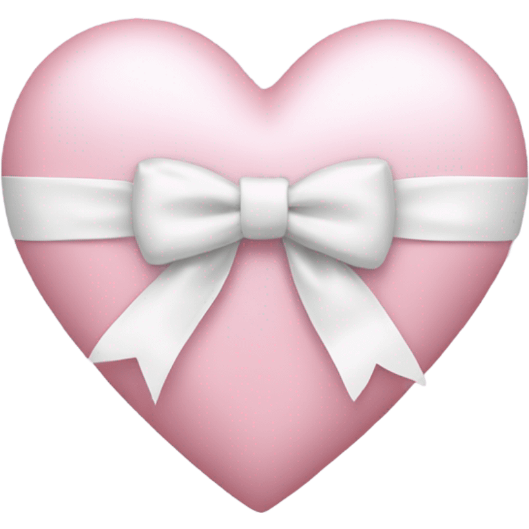 Pastel pink heart with white bow emoji