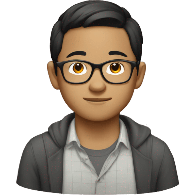 Young Vietnamese male with glasses emoji