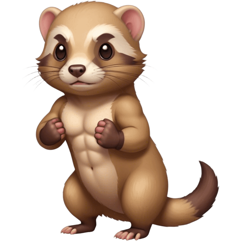 Ferret with a gym body emoji