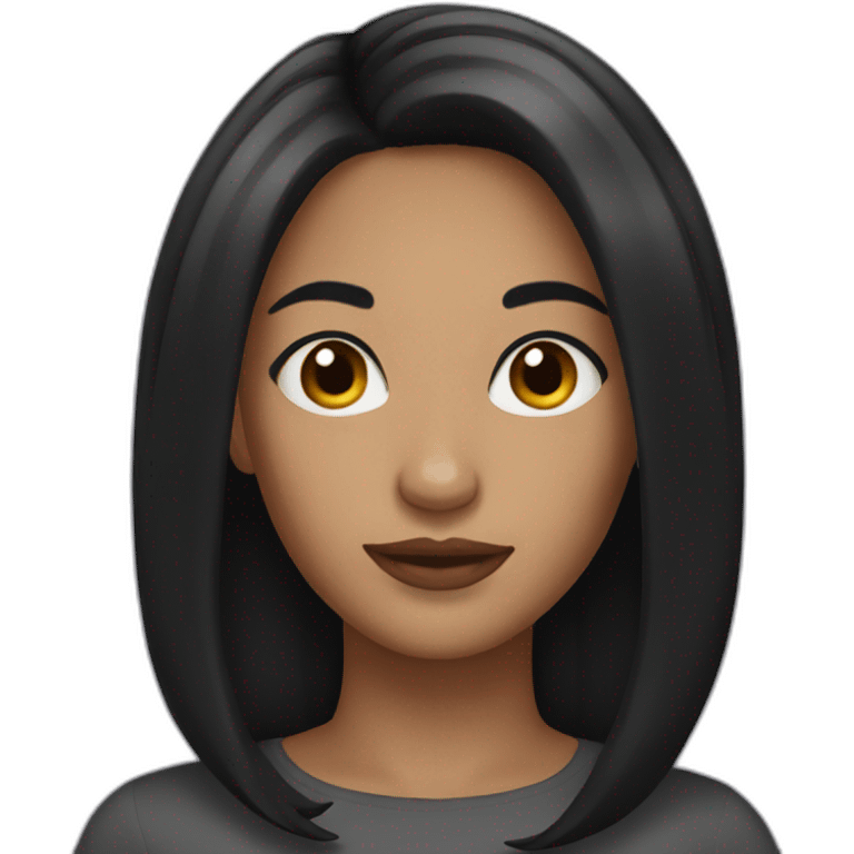 woman black hair emoji