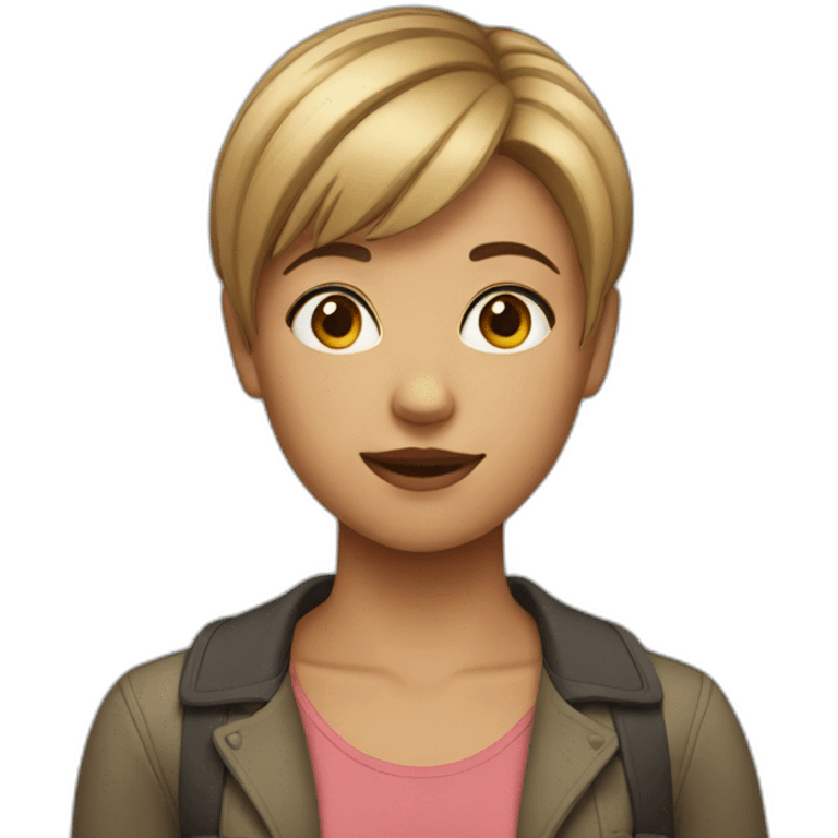 Girl with short hair emoji