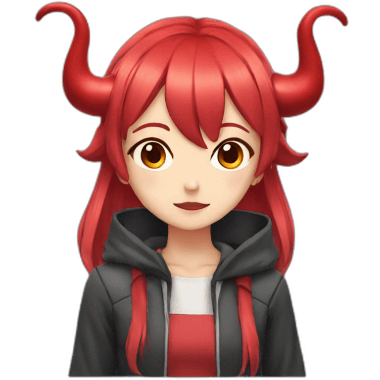 girl with red horns from anime emoji