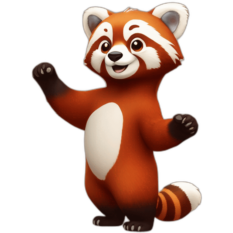 Red panda hands up emoji