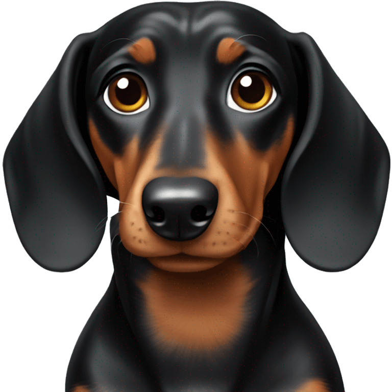 Black female dachshund emoji