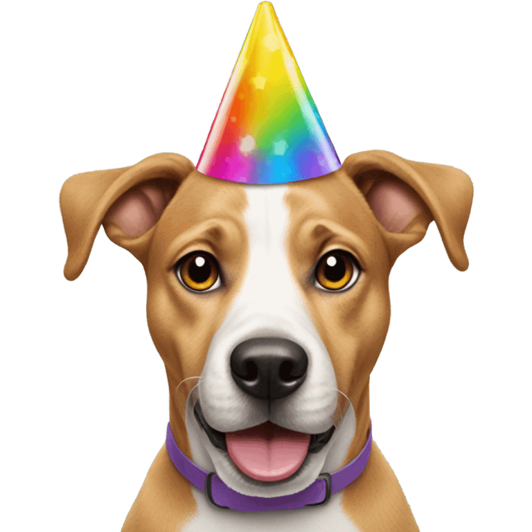 Dog wearing birthday hat  emoji