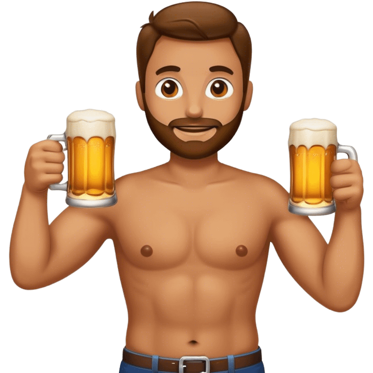 Man holding beer emoji