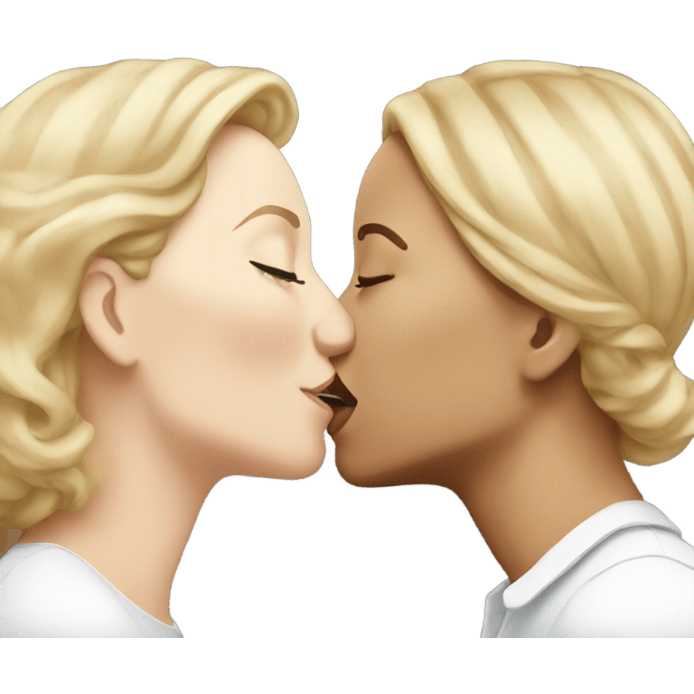 white woman kissing white woman emoji