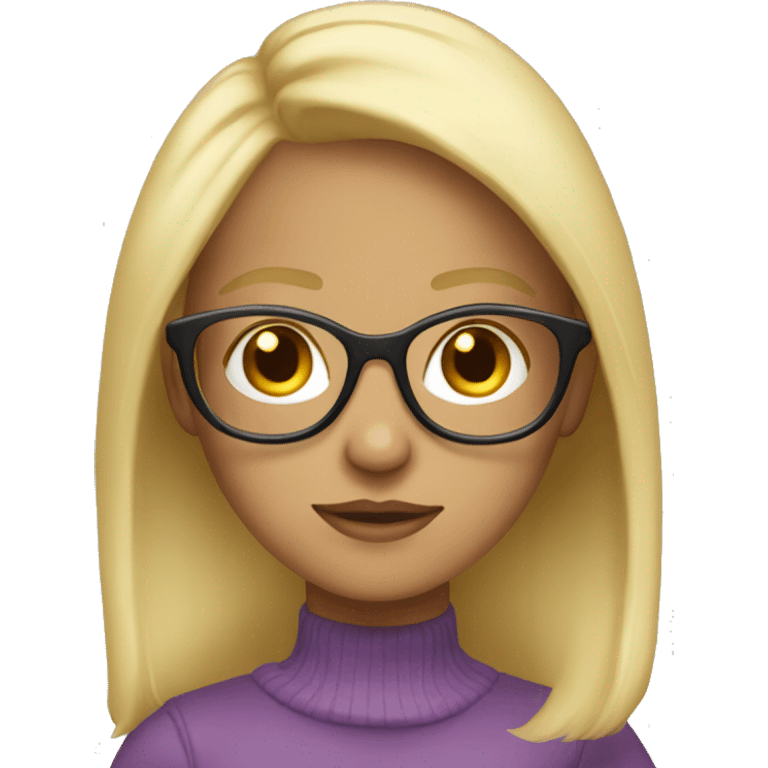 Blonde girl with glasses on emoji