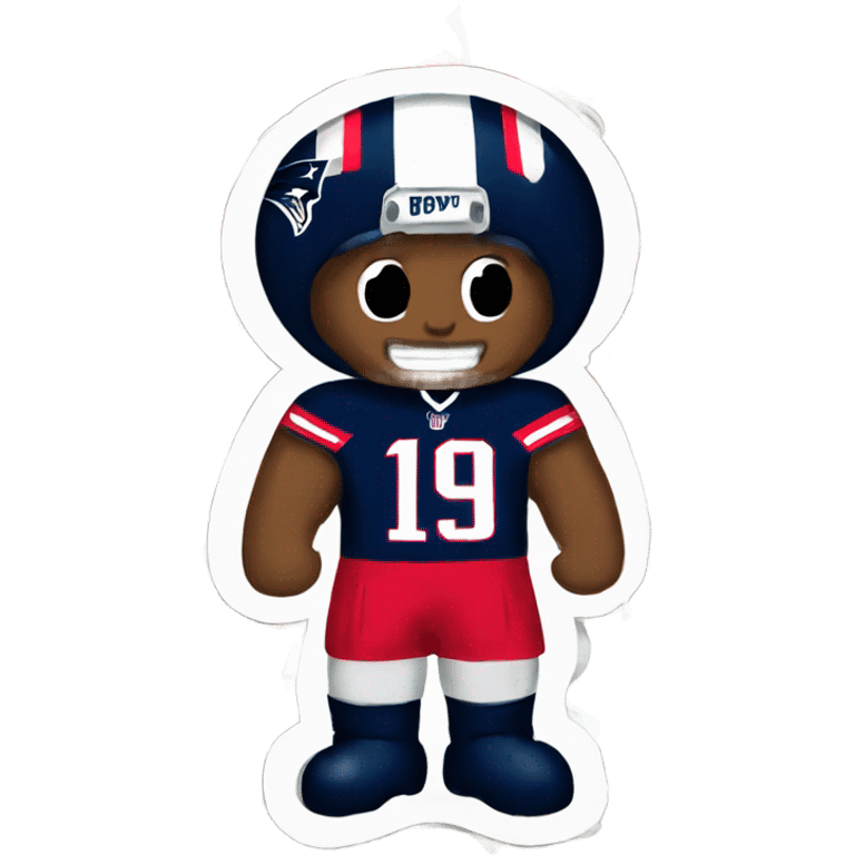 Patriots player as a gingerbread man emoji