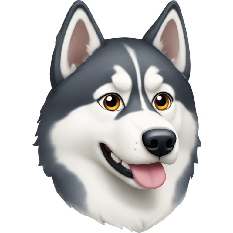 Siberian husky with spots in face emoji