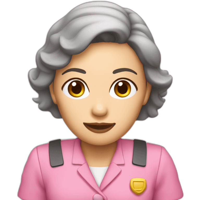 conductrice de voiture habillée en rose emoji