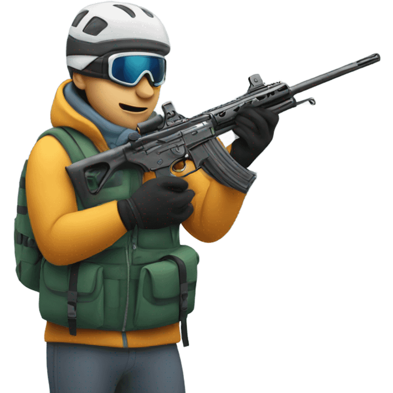 skier with gun emoji