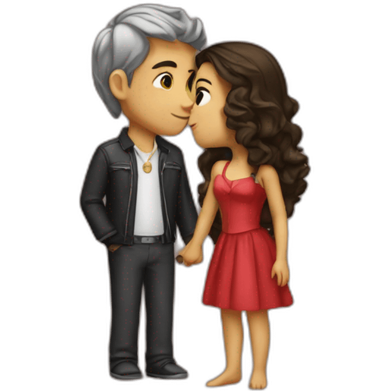 A girl kissing a rich boy emoji