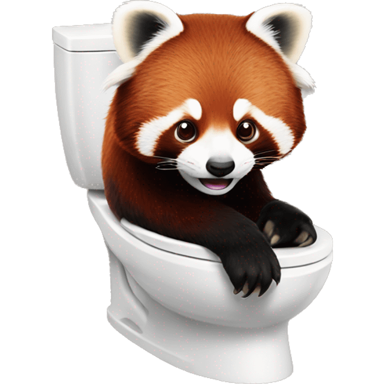 red panda on the toilettes humour emoji