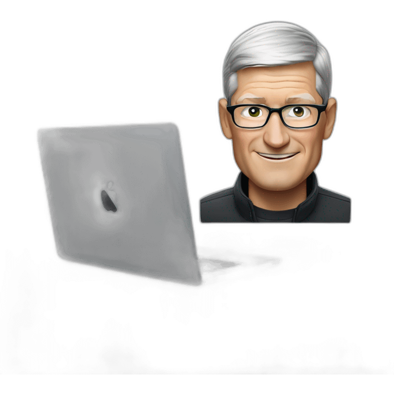 tim cook with macbook pro emoji