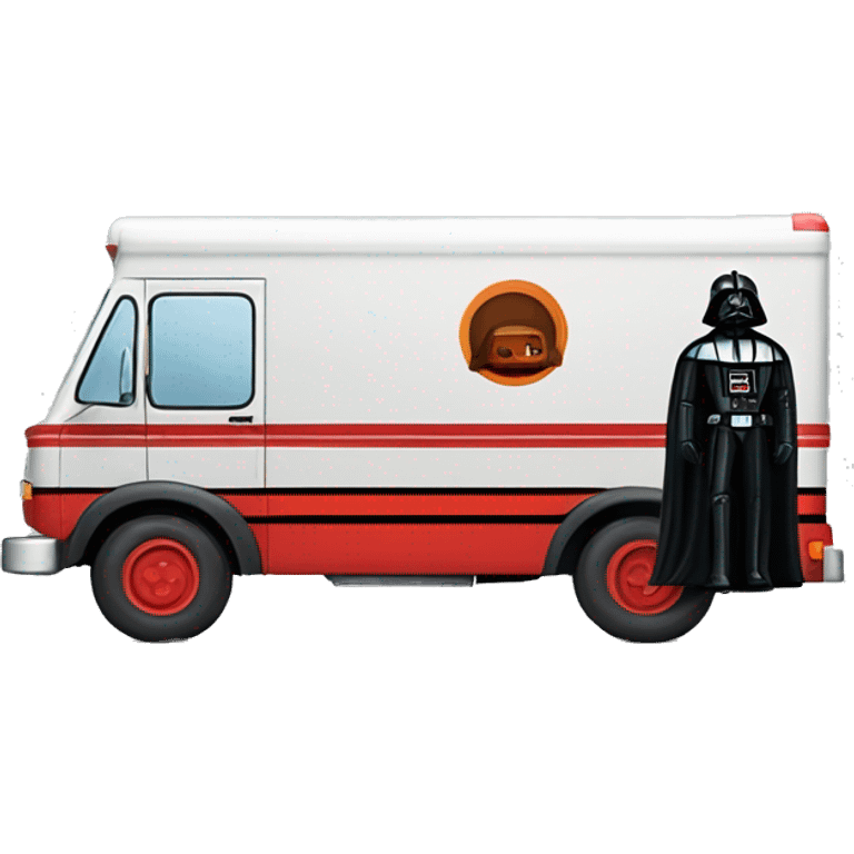 1976 very long mail delivery truck Darth Vader truck  emoji