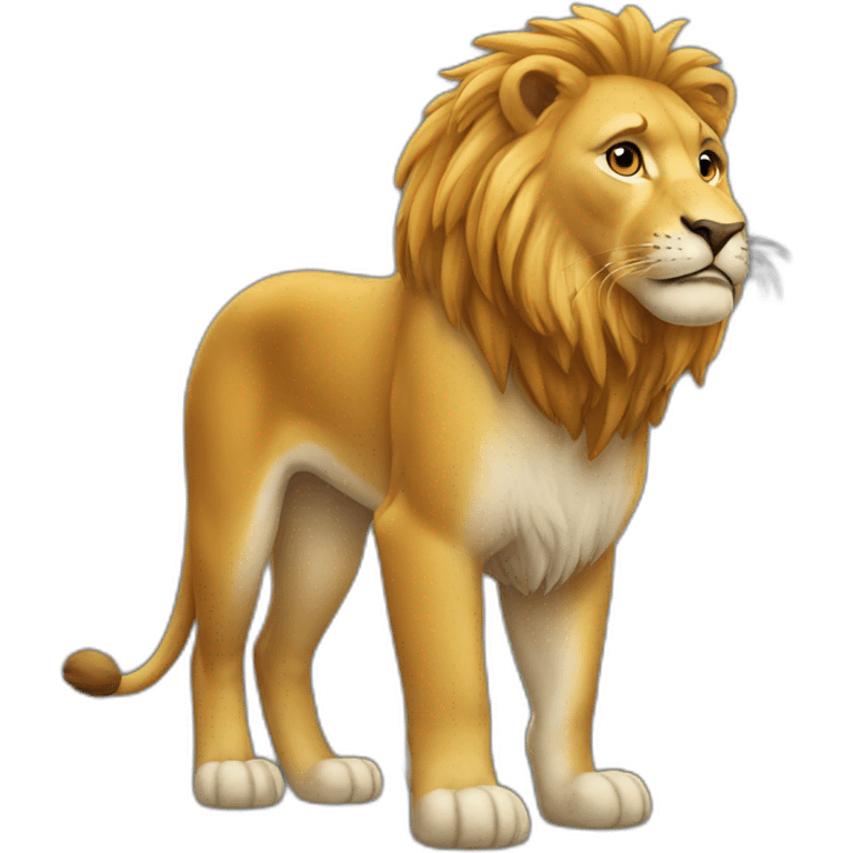 Chat sur un lion emoji