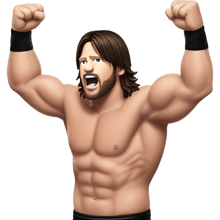 AJ styles wrestler arms in air  emoji