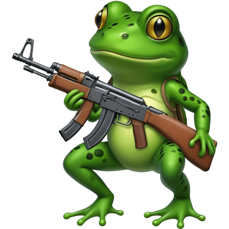 A frog with a ak47 emoji