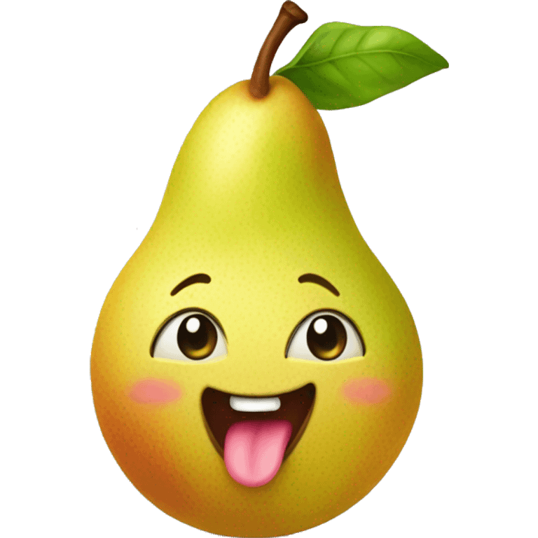 cute pear with tongue out emoji