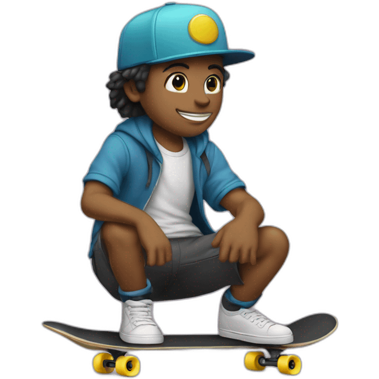 Skateboarding con gorra emoji