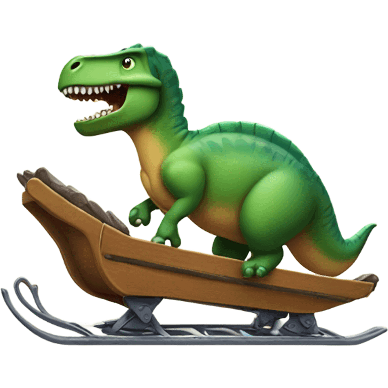 Dinosaur on a sledge emoji