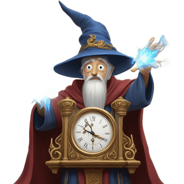 wizard lightning on a large clock emoji