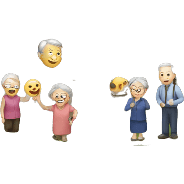 House for old people with old people that are happy  emoji